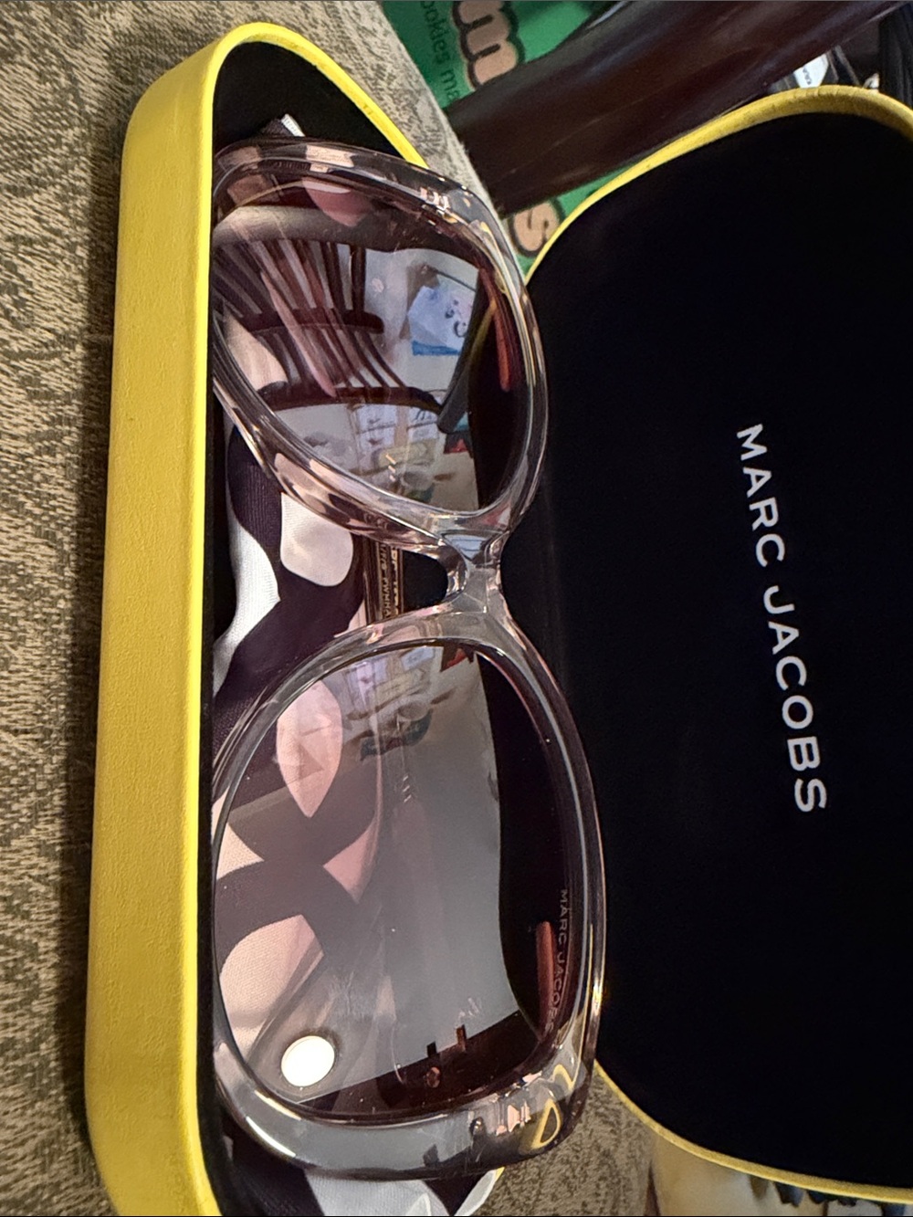 Marc Jacobs Clear Frame Sunglasses with Pink Gradient Lenses - Picture 4 of 4